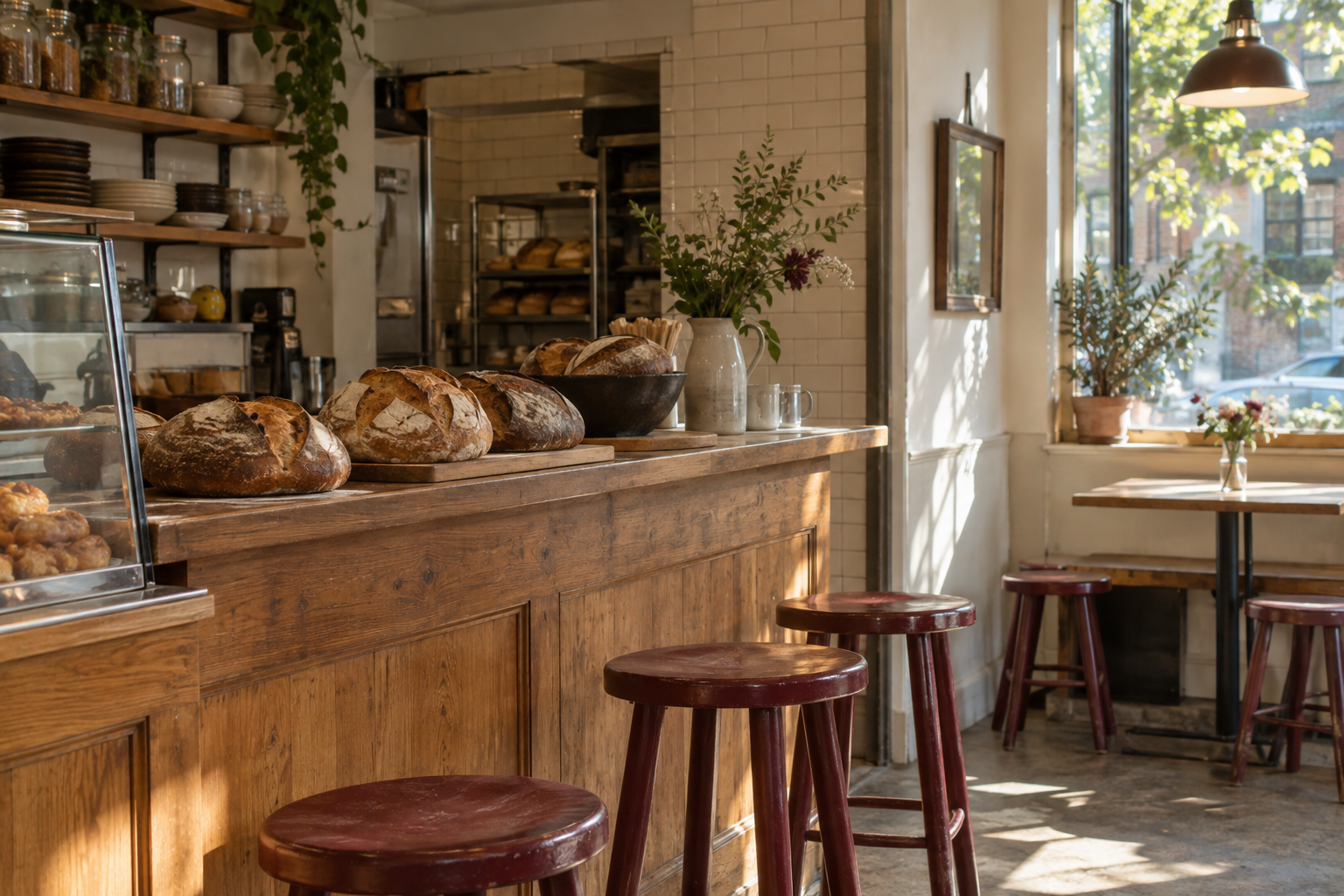 Welcoming bakery interior